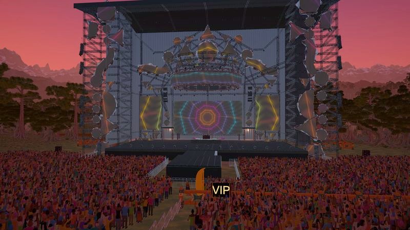 The crowd at the Main Stage during the sunset set